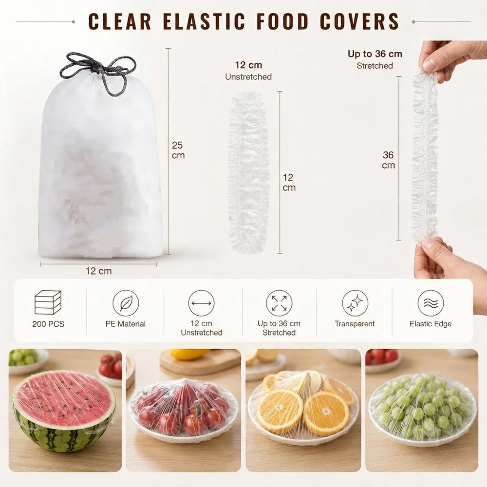 100PCS Disposable Stretch Food Covers