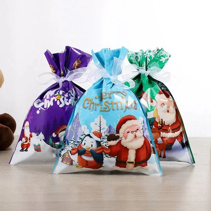 Christmas Drawstring Gift Bags – Pack of 15