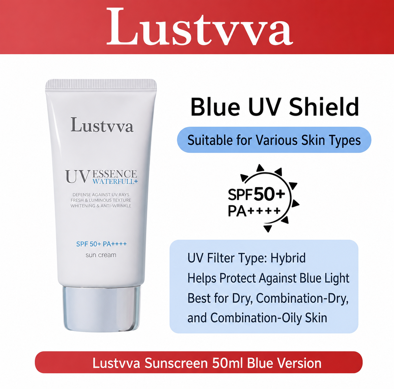 🌞 Lustvva™ UV Essence Waterfull+ Sunscreen Serum