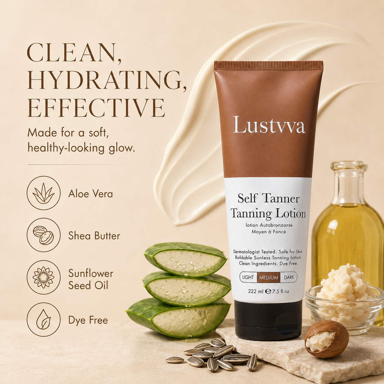 Lustvva™ Hydrating Self-Tanning Lotion