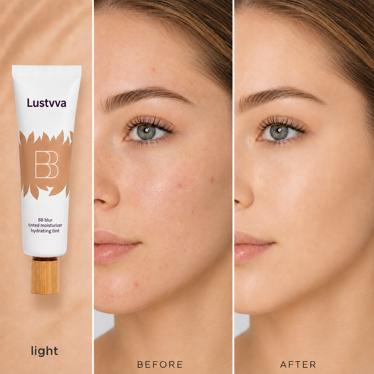 Lustvva™ BB Blur Tinted Moisturizer SPF 30 — Free Round Blending Brush Included