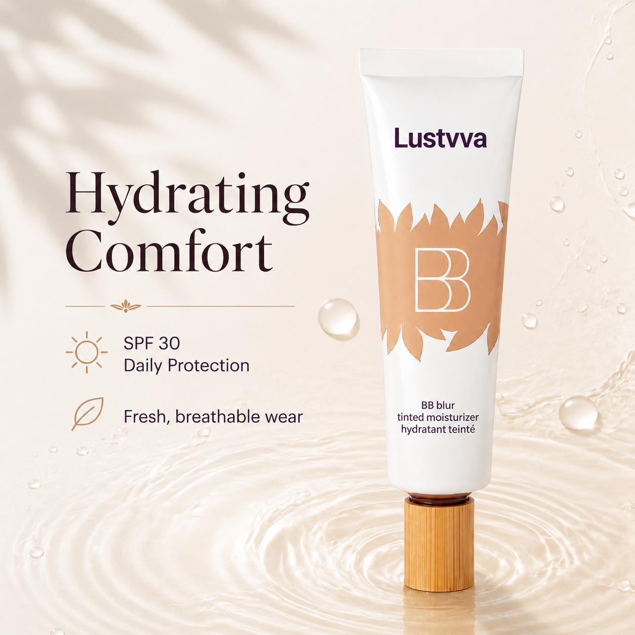 Lustvva™ BB Blur Tinted Moisturizer SPF 30 + Round Blending Brush